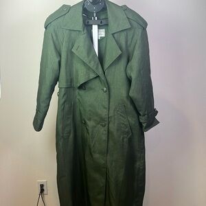 J Gallery Vintage Green Trench Coat